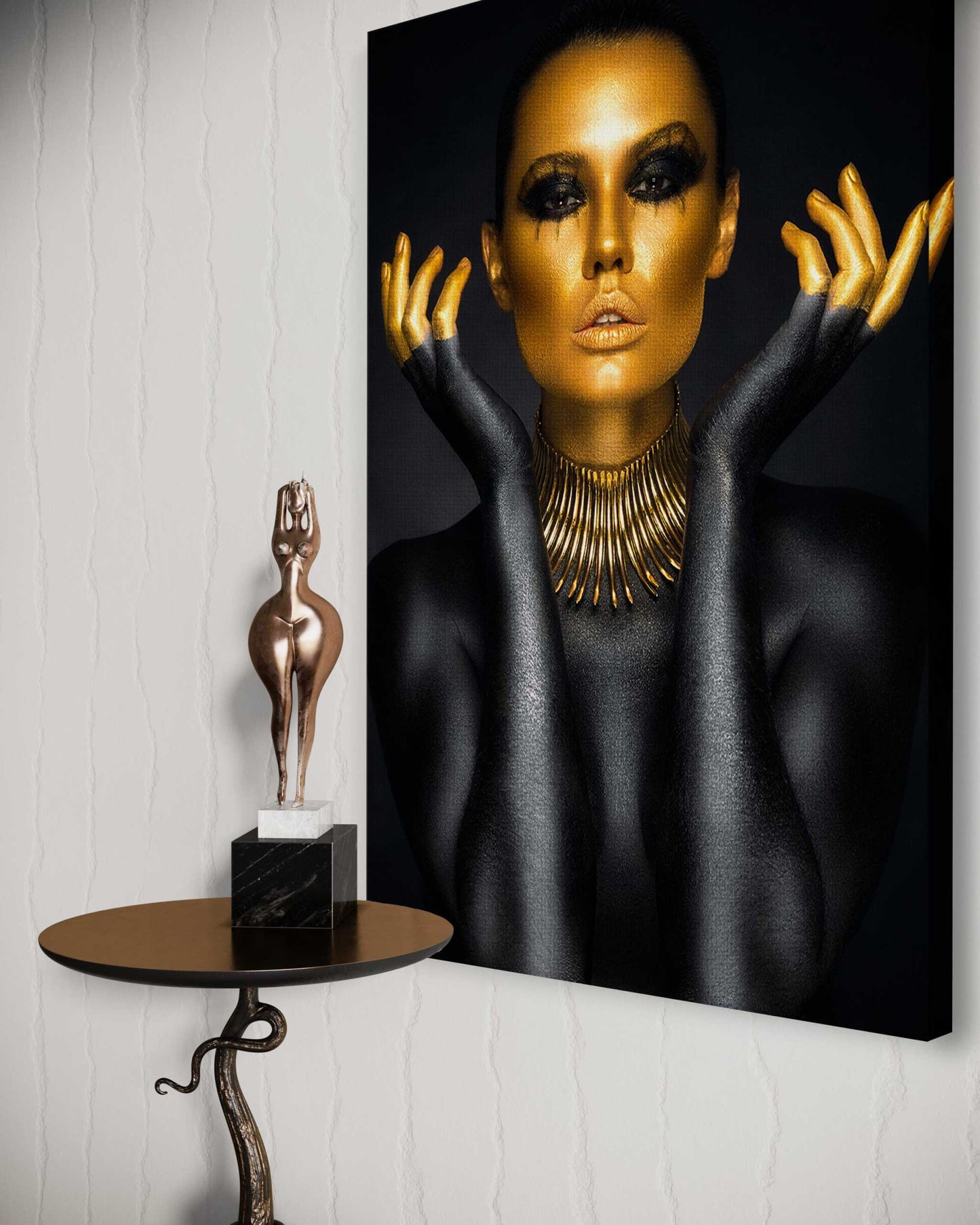 Golden Face III - Leinwandbild Luxuriös