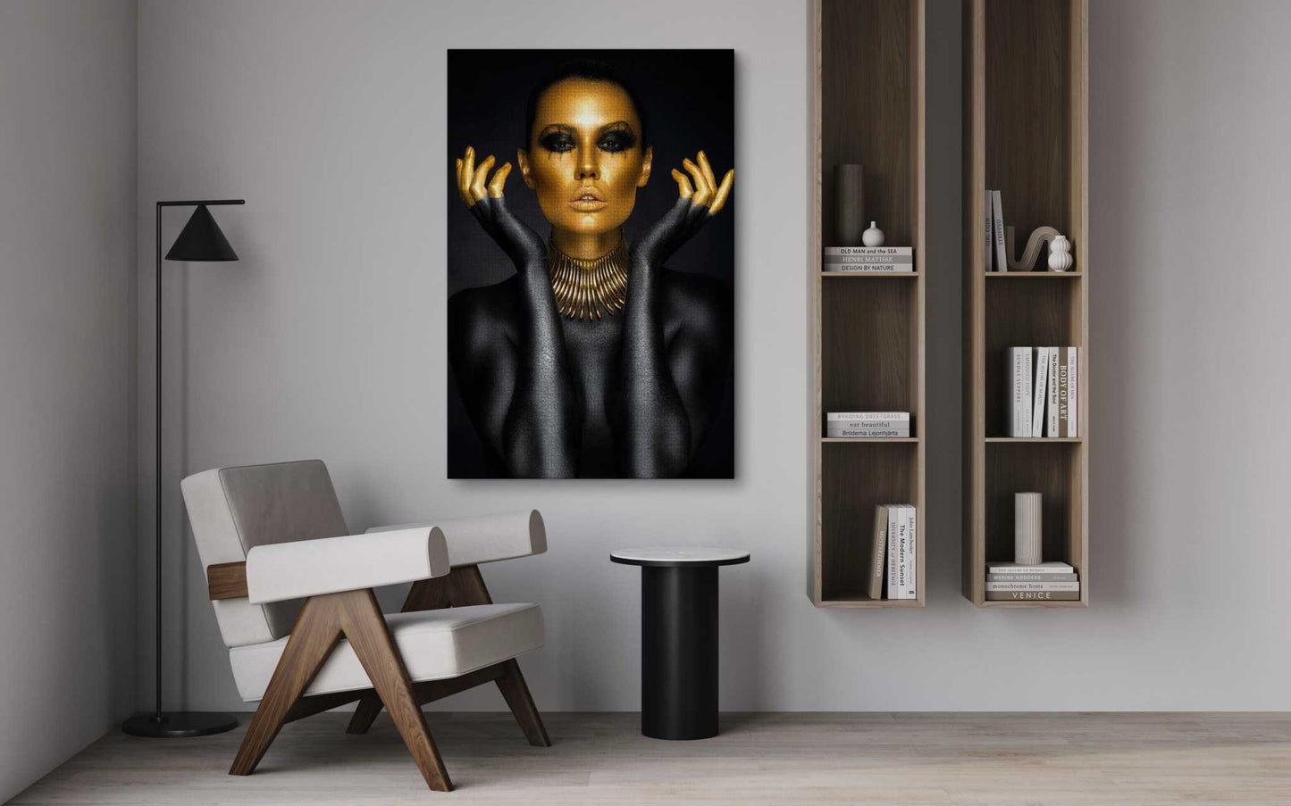 Golden Face III - Leinwandbild Luxuriös