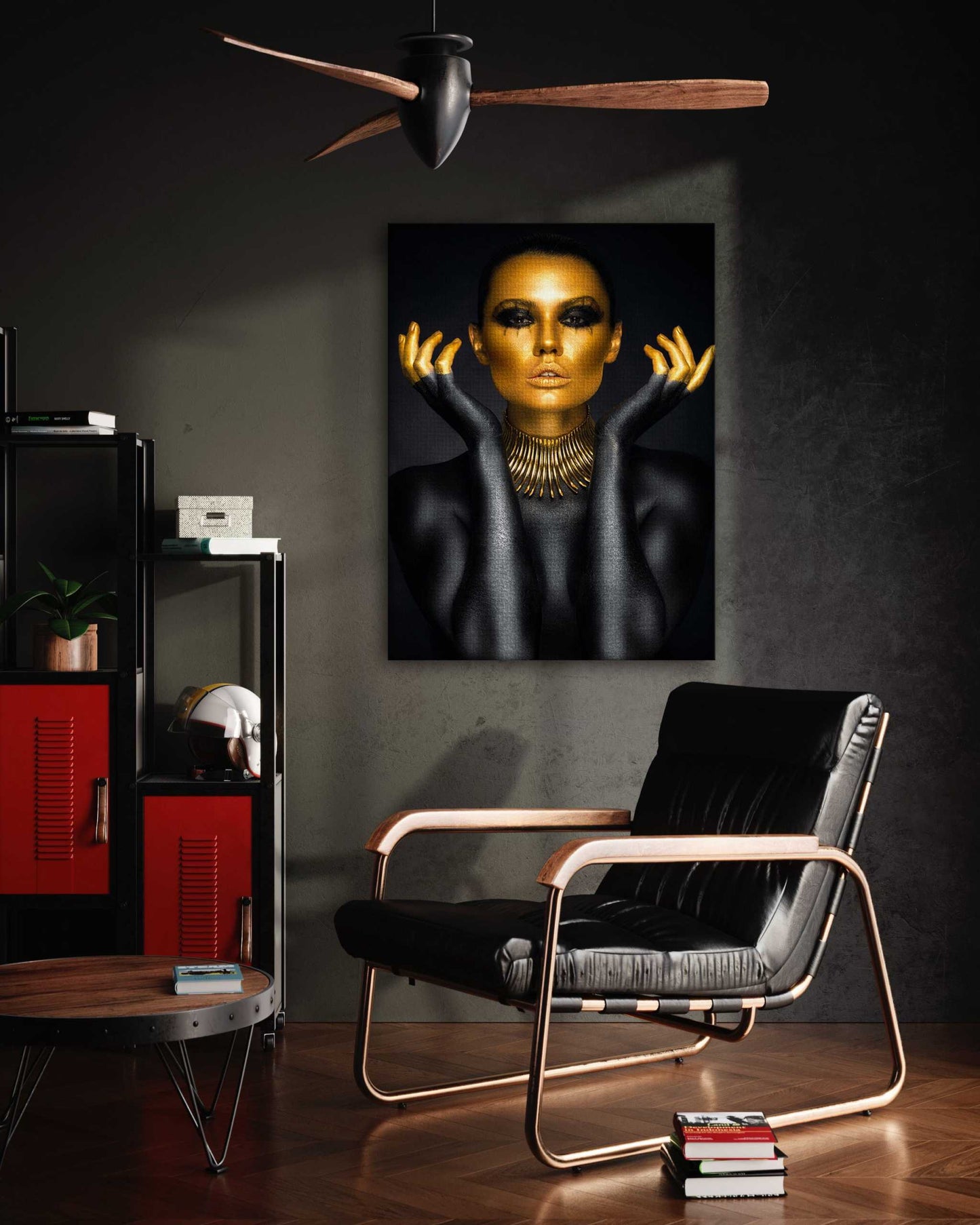 Golden Face III - Leinwandbild Luxuriös