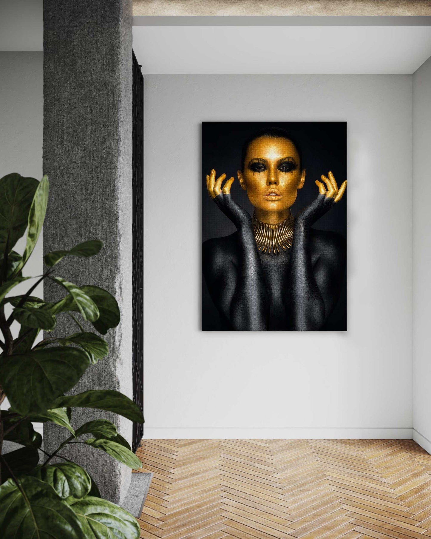 Golden Face III - Leinwandbild Luxuriös