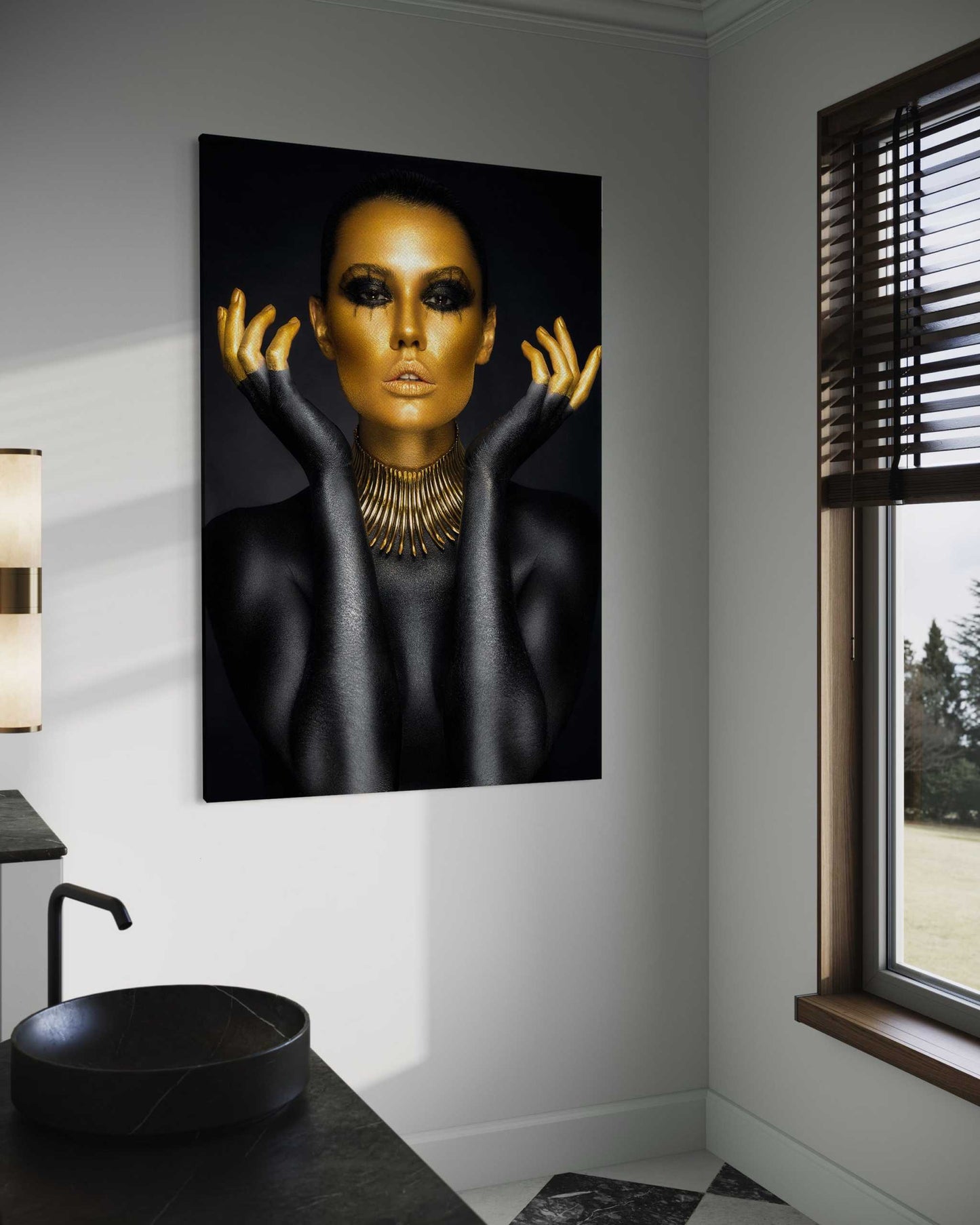 Golden Face III - Leinwandbild Luxuriös
