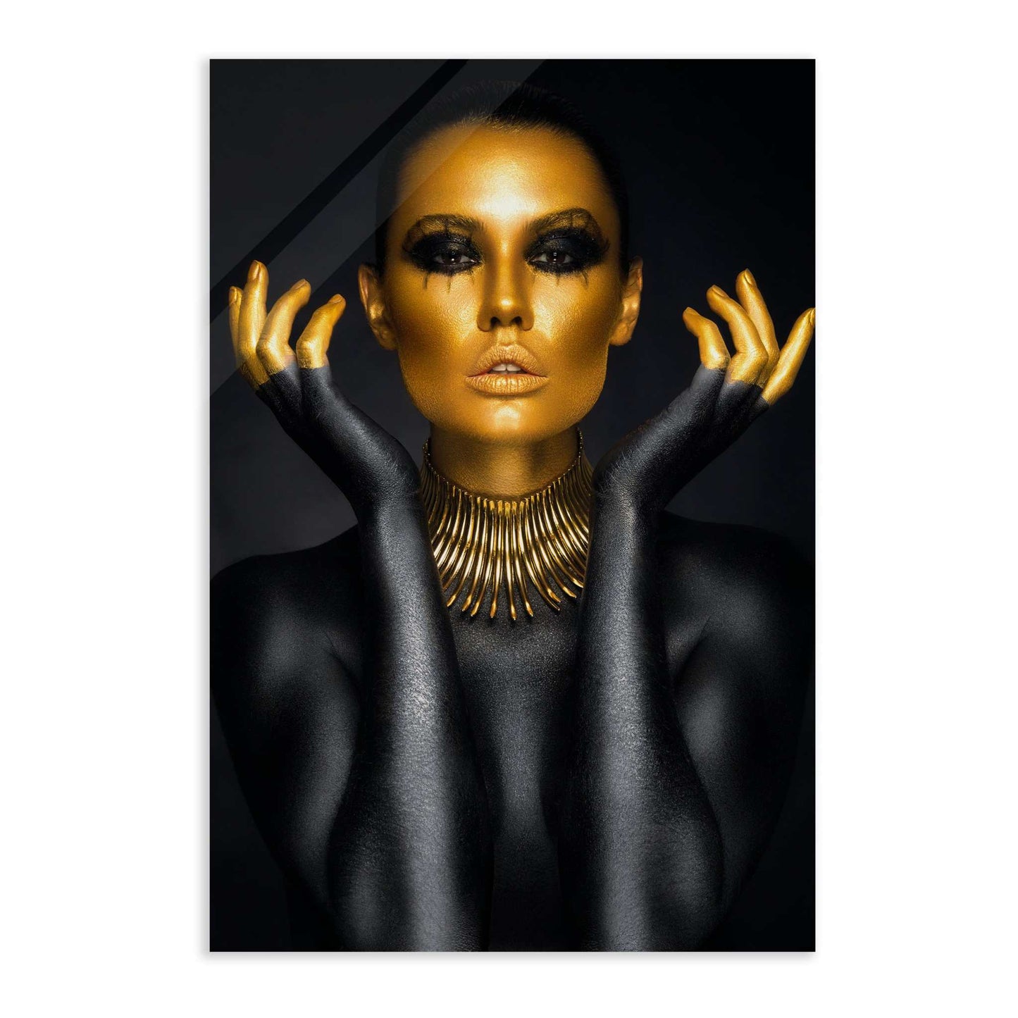 Golden Face III - Leinwandbild Luxuriös