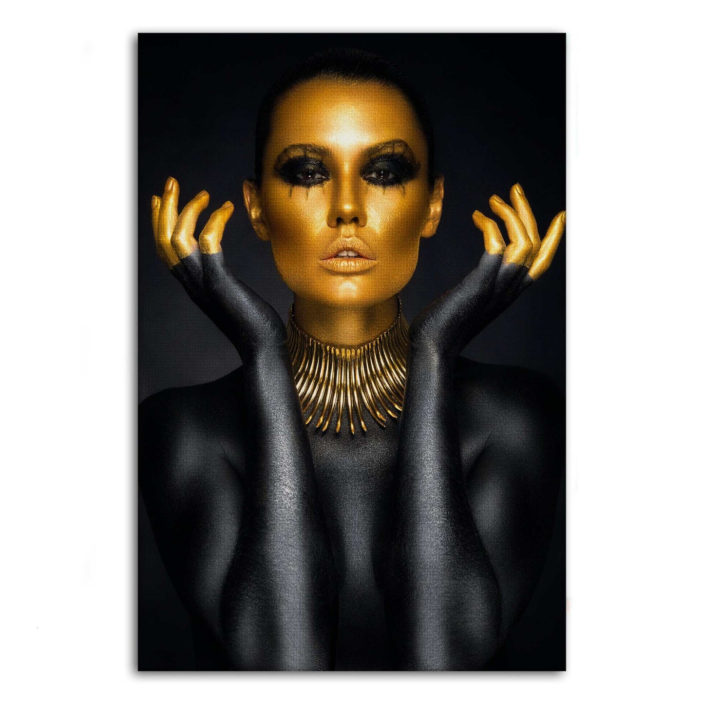Golden Face III - Leinwandbild Luxuriös