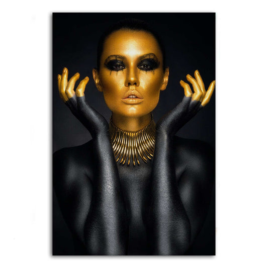 Golden Face III - Leinwandbild Luxuriös