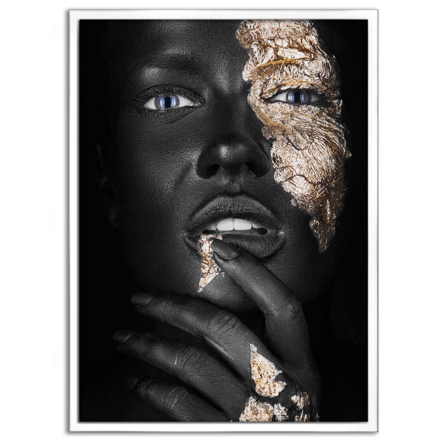 Golden Face IV - Leinwandbild Luxuriös