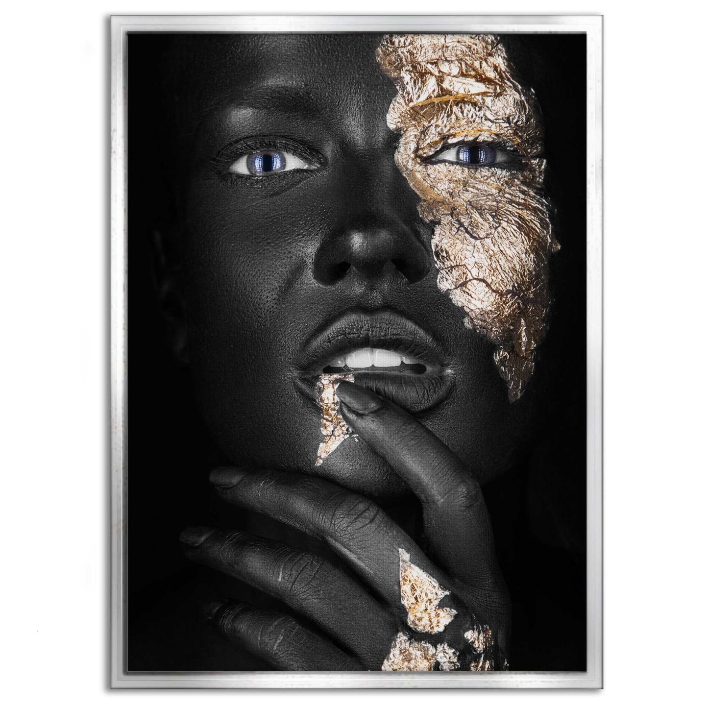 Golden Face IV - Leinwandbild Luxuriös
