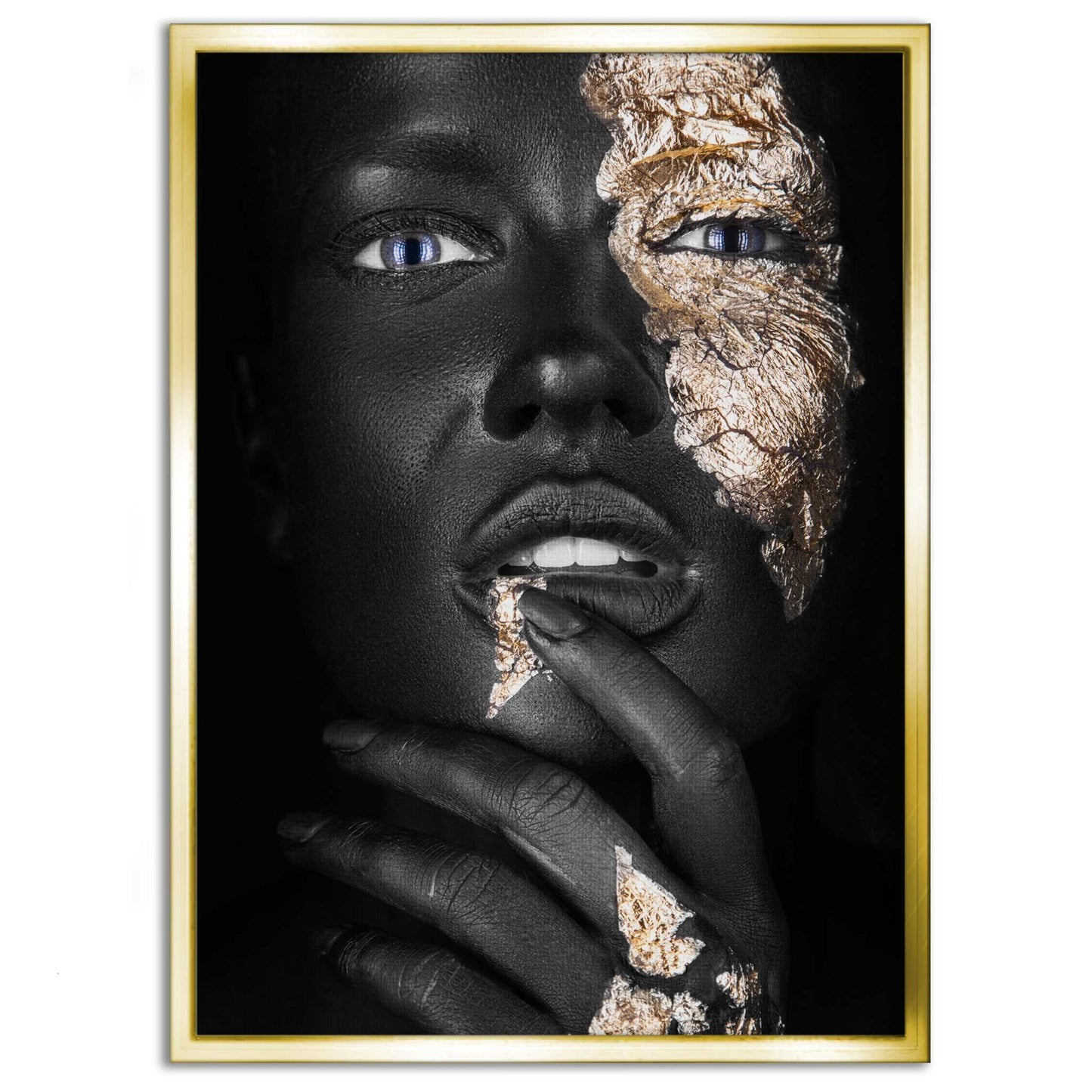 Golden Face IV - Leinwandbild Luxuriös