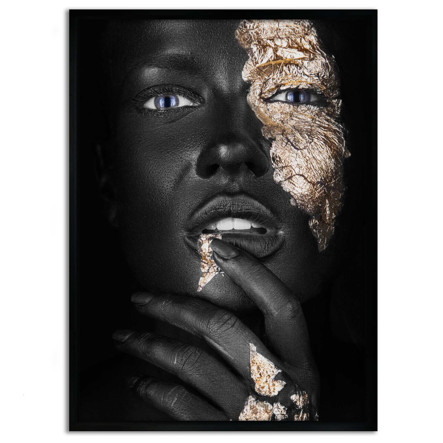 Golden Face IV - Leinwandbild Luxuriös