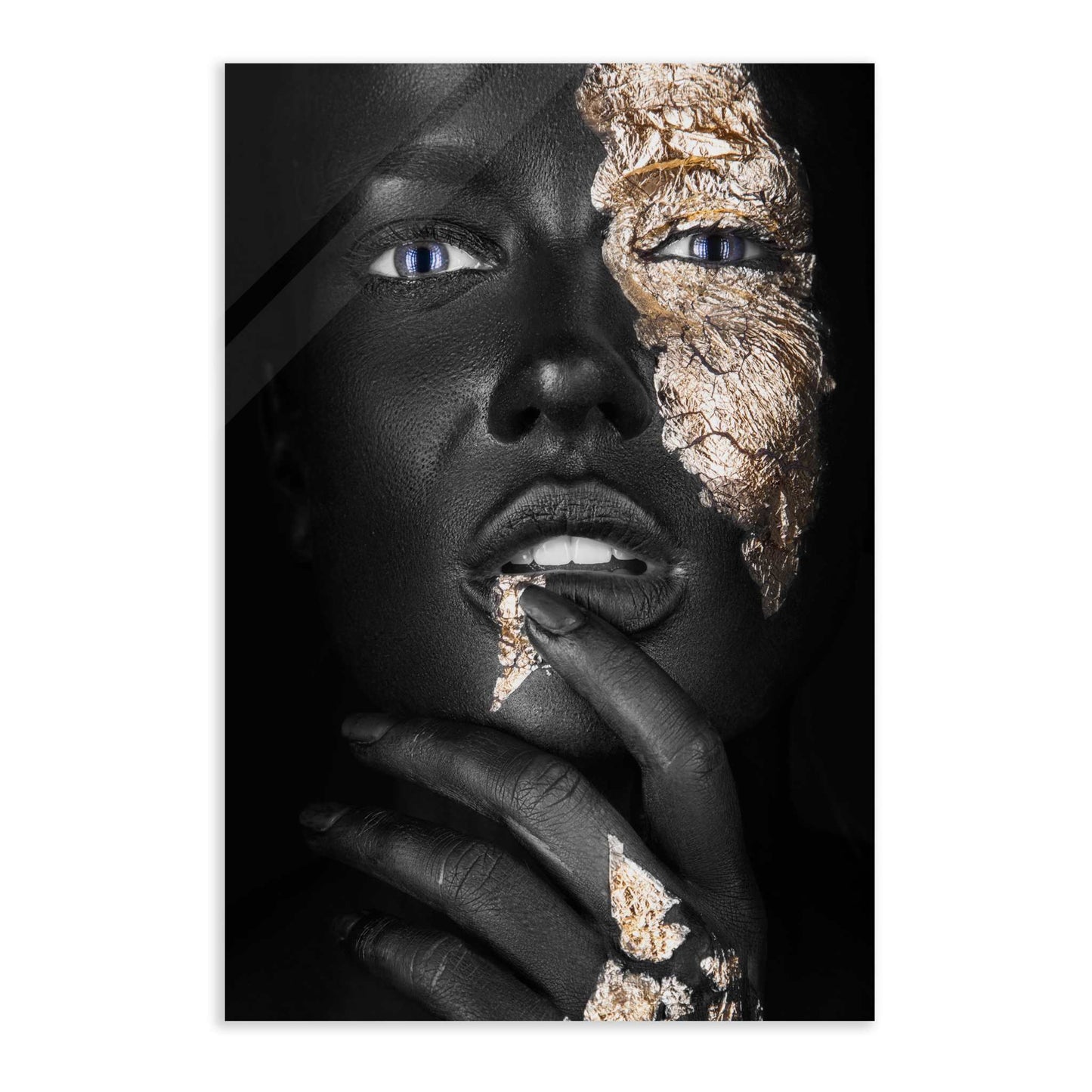 Golden Face IV - Leinwandbild Luxuriös