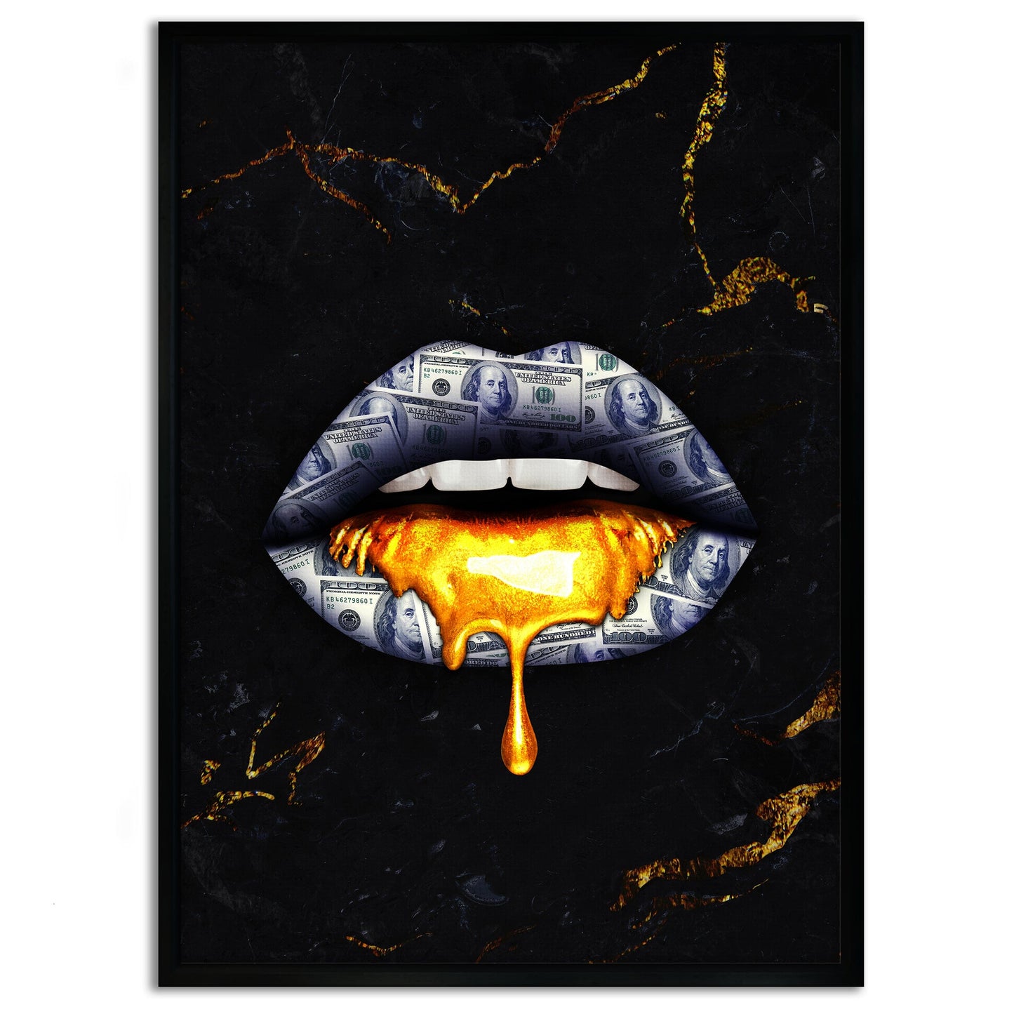 Golden Kiss - Leinwandbild Luxuriös