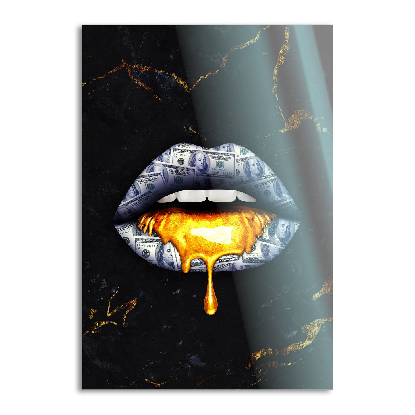 Golden Kiss - Leinwandbild Luxuriös