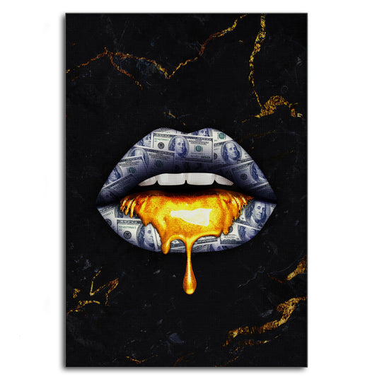 Golden Kiss - Leinwandbild Luxuriös