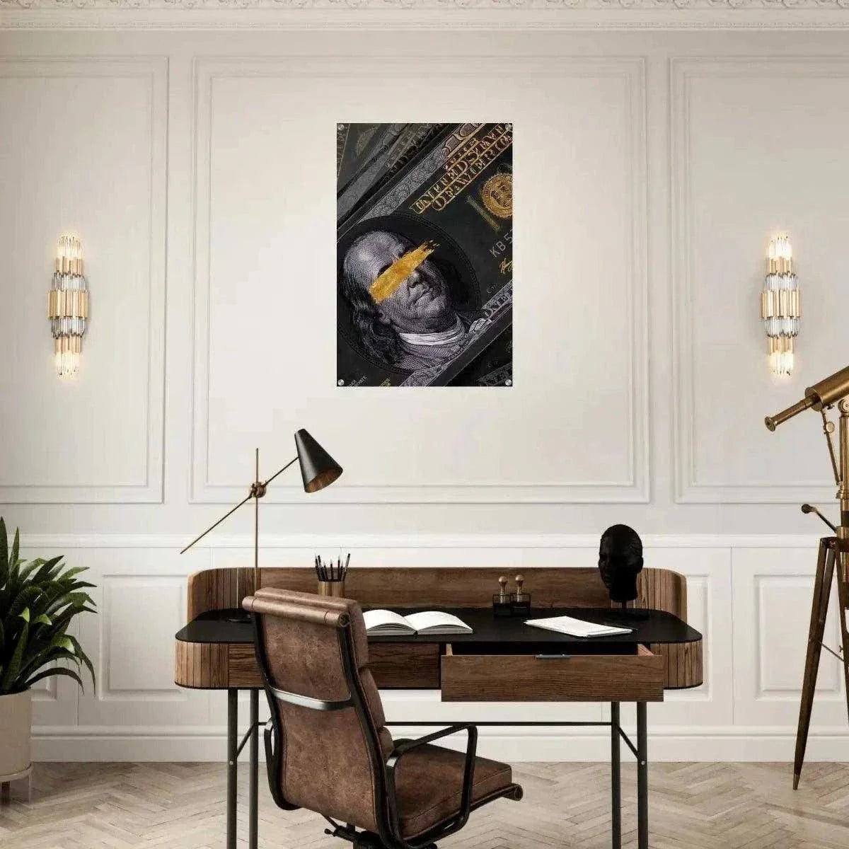 Golden Note - Leinwandbild Luxuriös