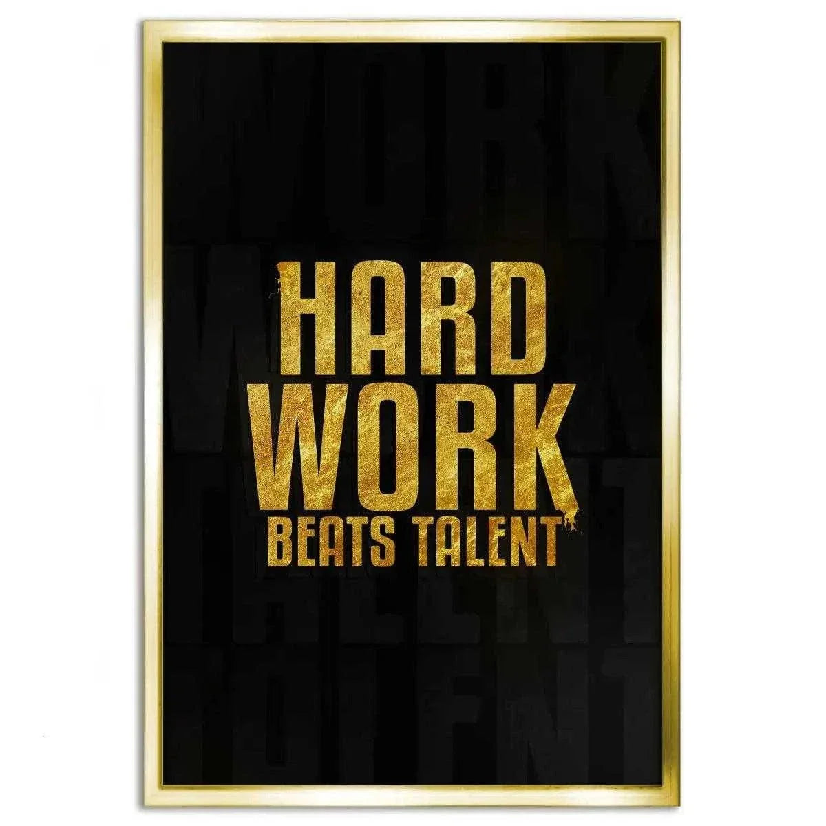 Hard Work Beats Talent - Leinwandbild Motivation