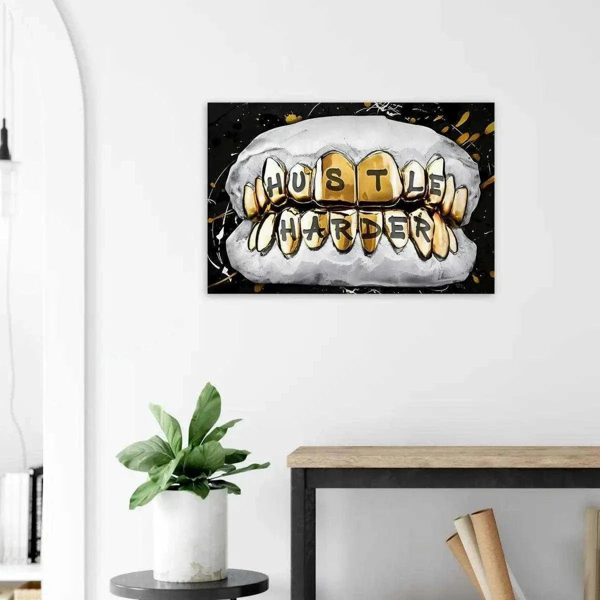 Hustle Harder - Leinwandbild Motivation