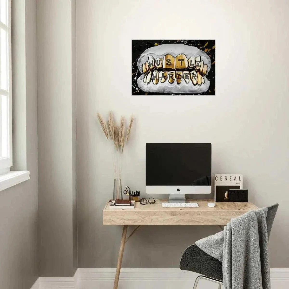 Hustle Harder - Leinwandbild Motivation