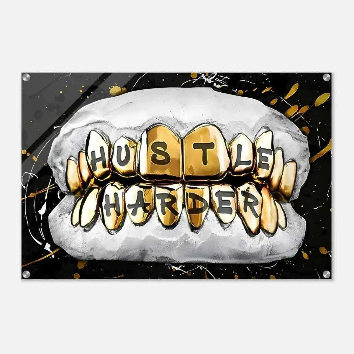 Hustle Harder - Leinwandbild Motivation
