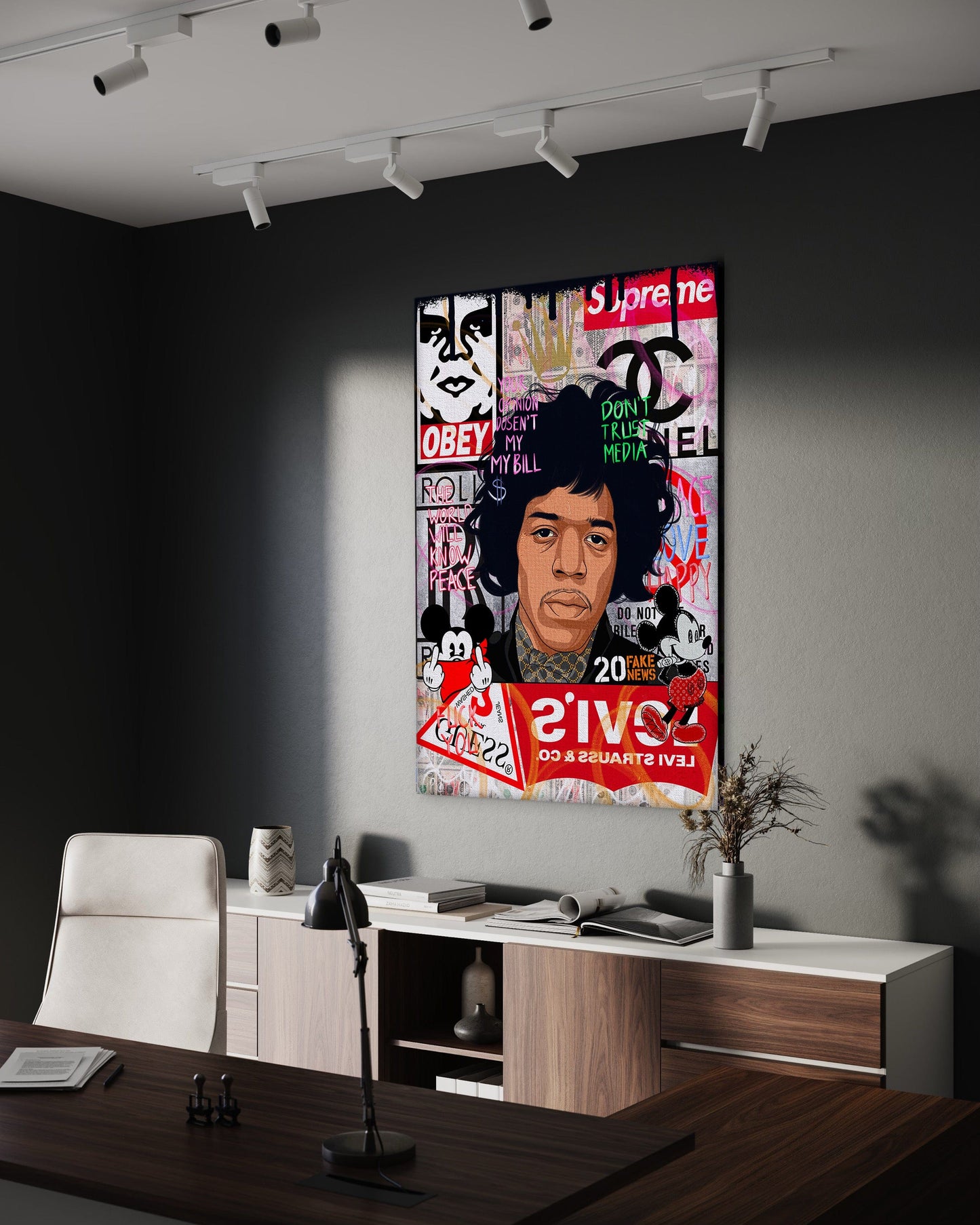 Jimmy Hendrix - Leinwandbild Pop Art
