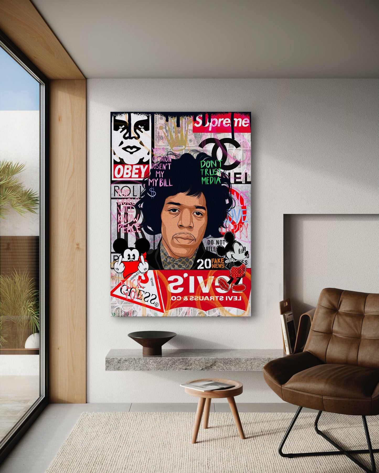 Jimmy Hendrix - Leinwandbild Pop Art