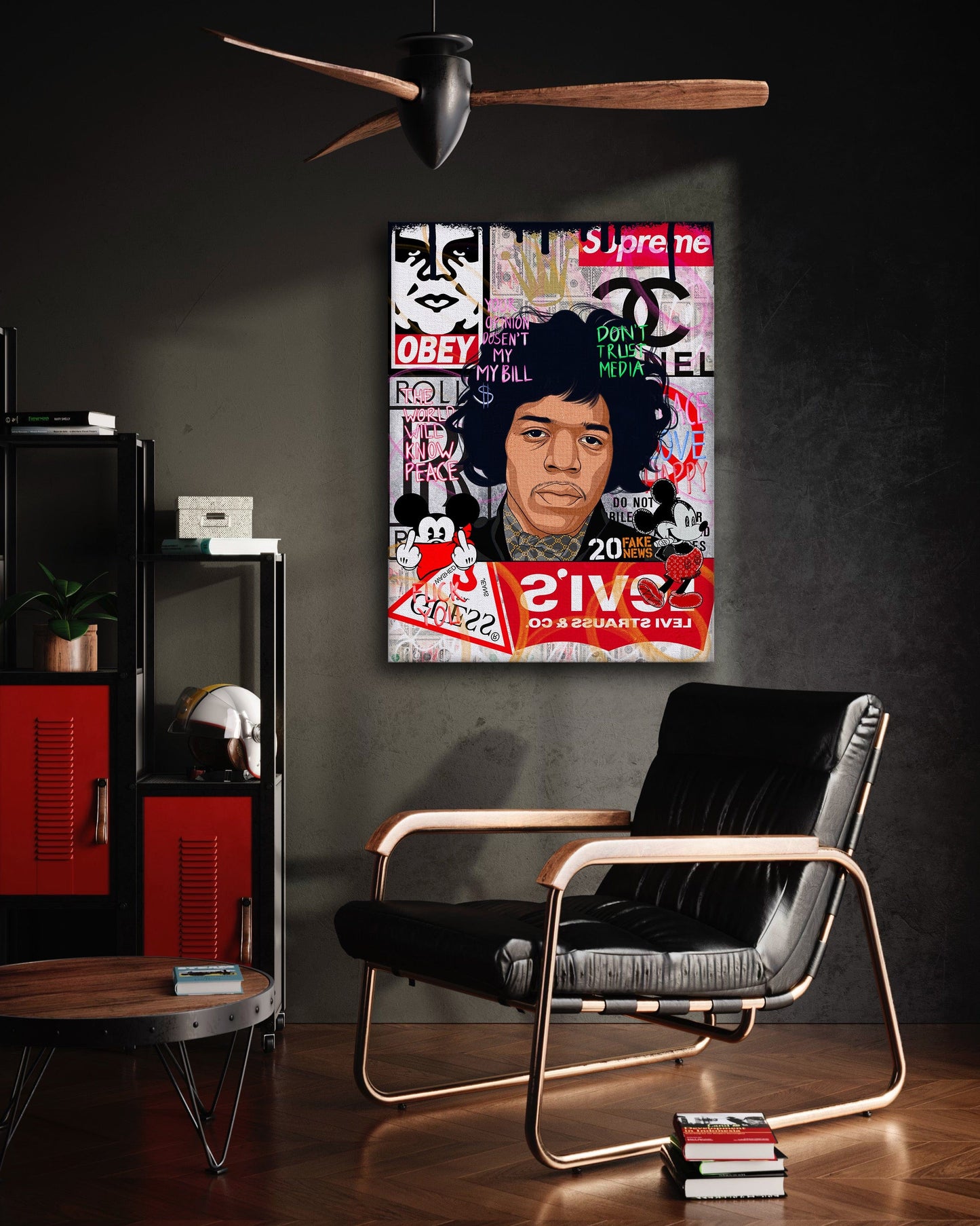 Jimmy Hendrix - Leinwandbild Pop Art