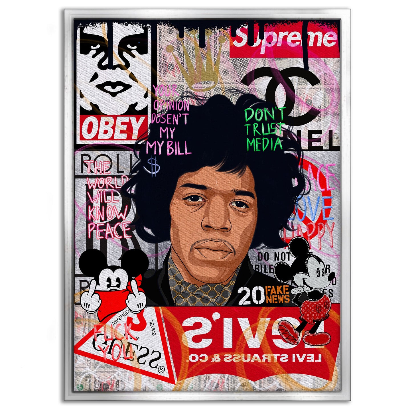 Jimmy Hendrix - Leinwandbild Pop Art