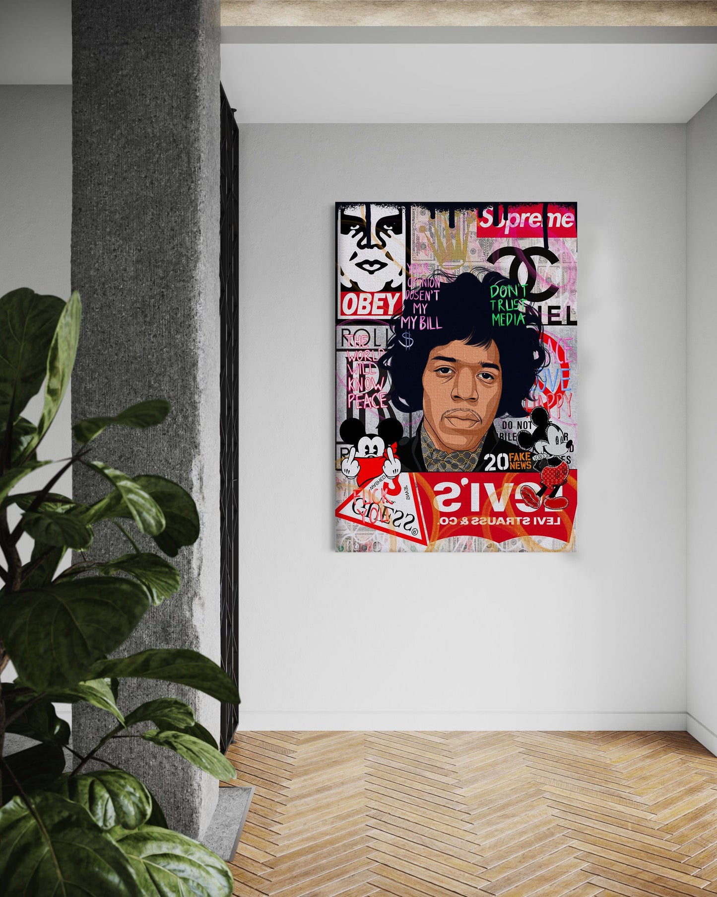 Jimmy Hendrix - Leinwandbild Pop Art