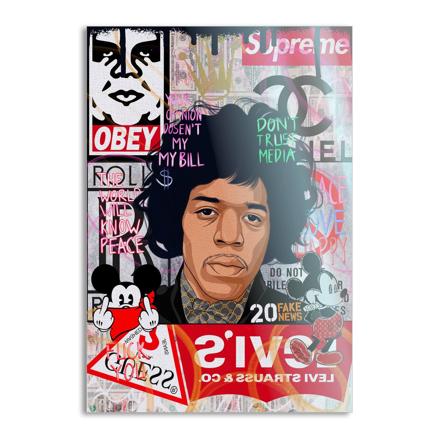 Jimmy Hendrix - Leinwandbild Pop Art