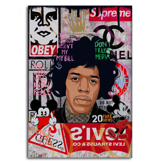 Jimmy Hendrix - Leinwandbild Pop Art
