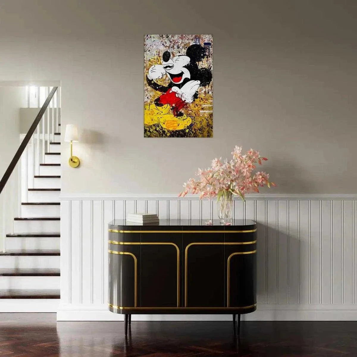 Laughing Mickey - Leinwandbild Pop Art