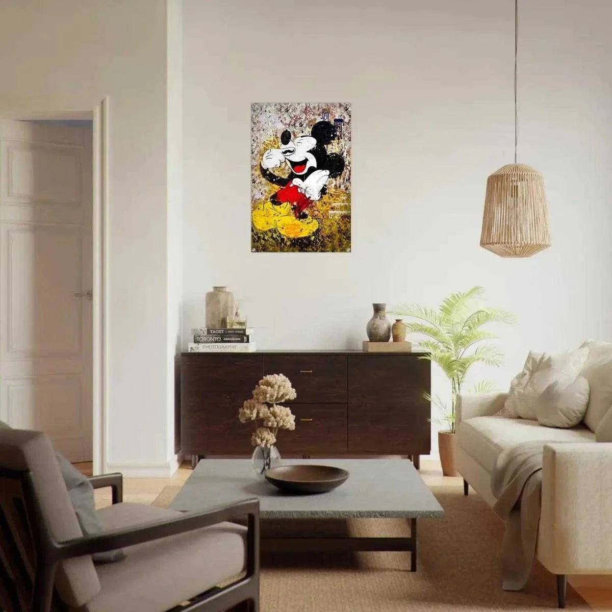 Laughing Mickey - Leinwandbild Pop Art