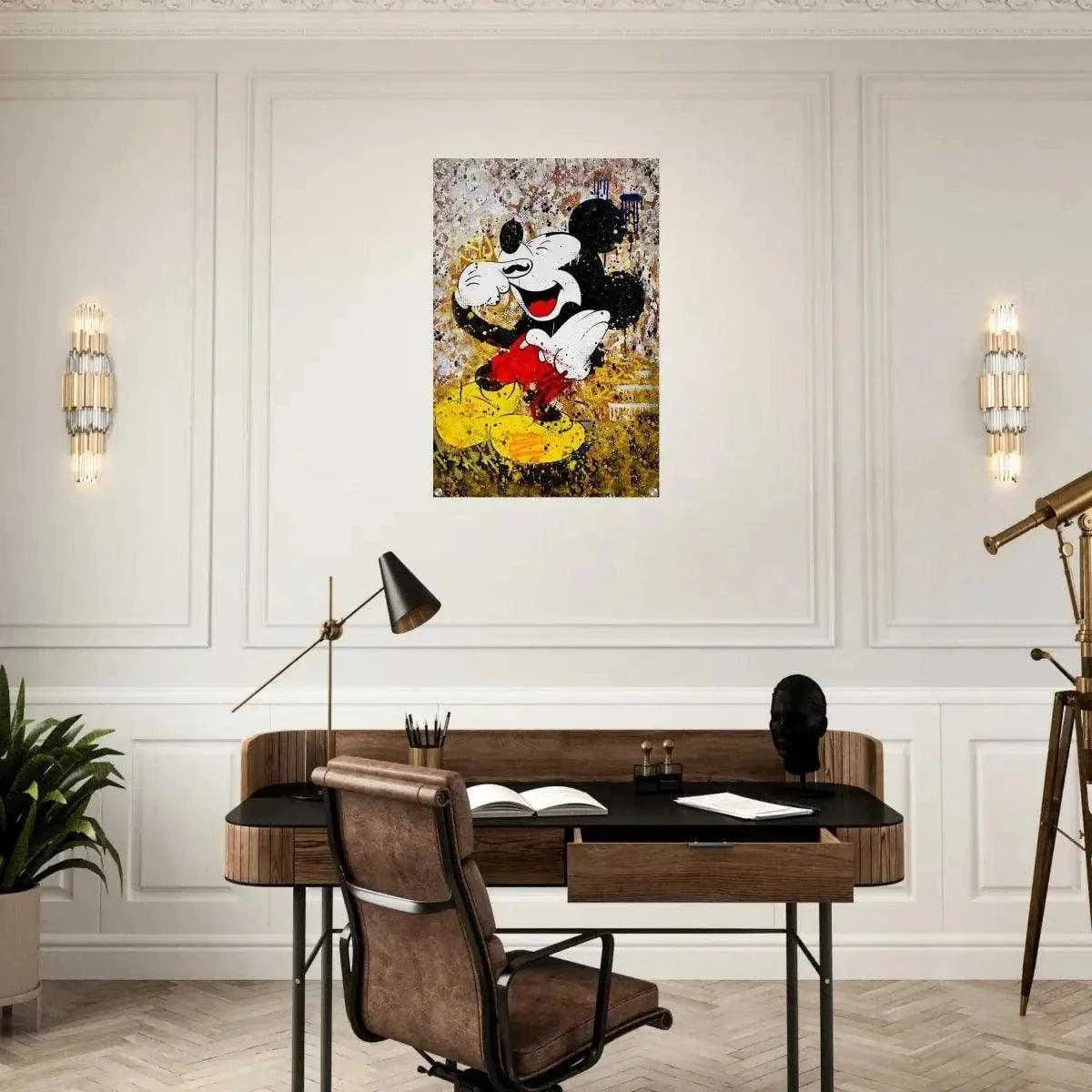 Laughing Mickey - Leinwandbild Pop Art