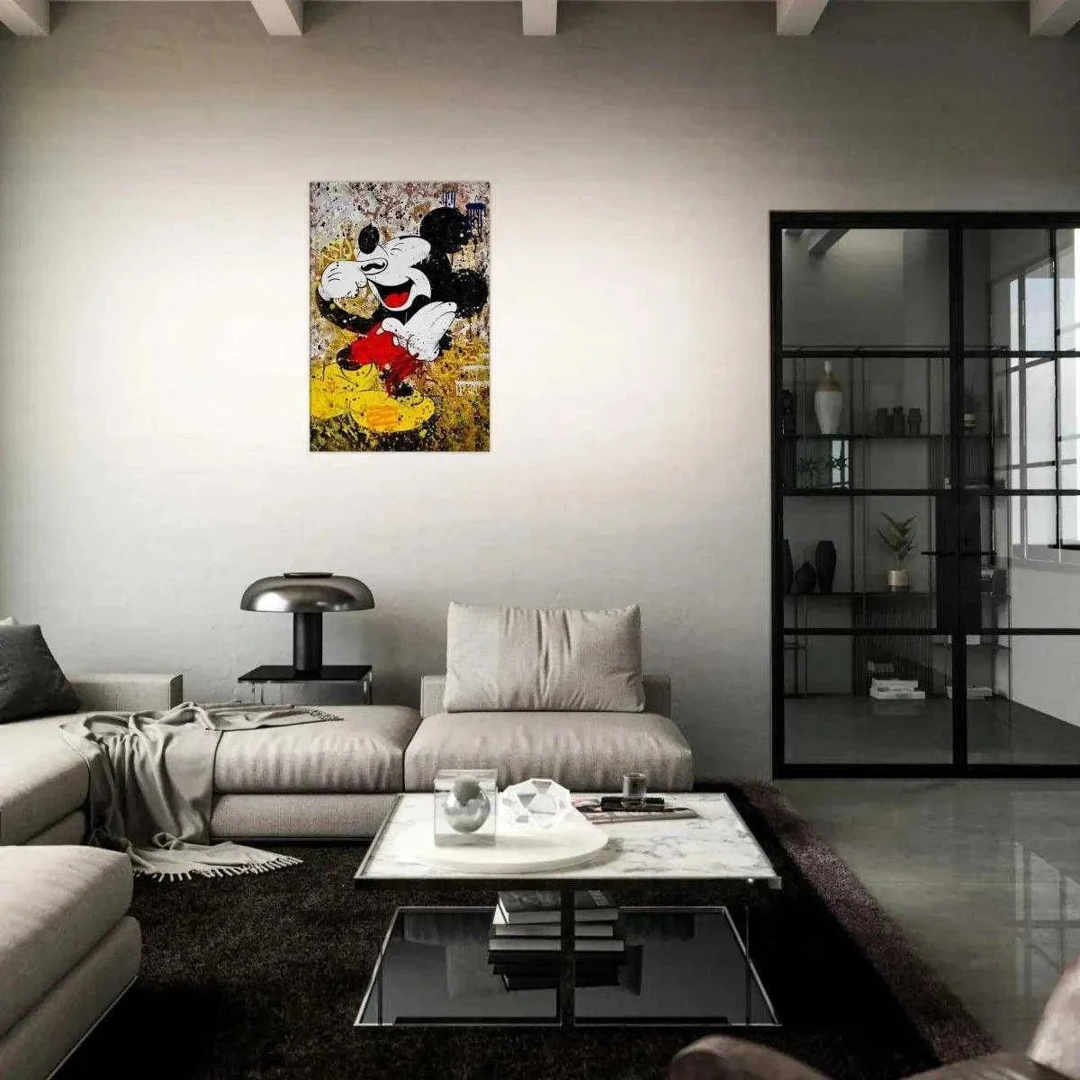 Laughing Mickey - Leinwandbild Pop Art