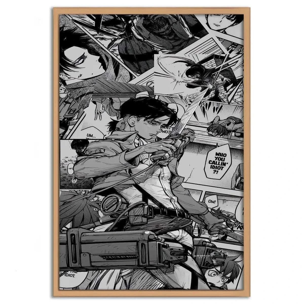 Levi Manga Style - Attack on Titan - Anime Leinwandbild