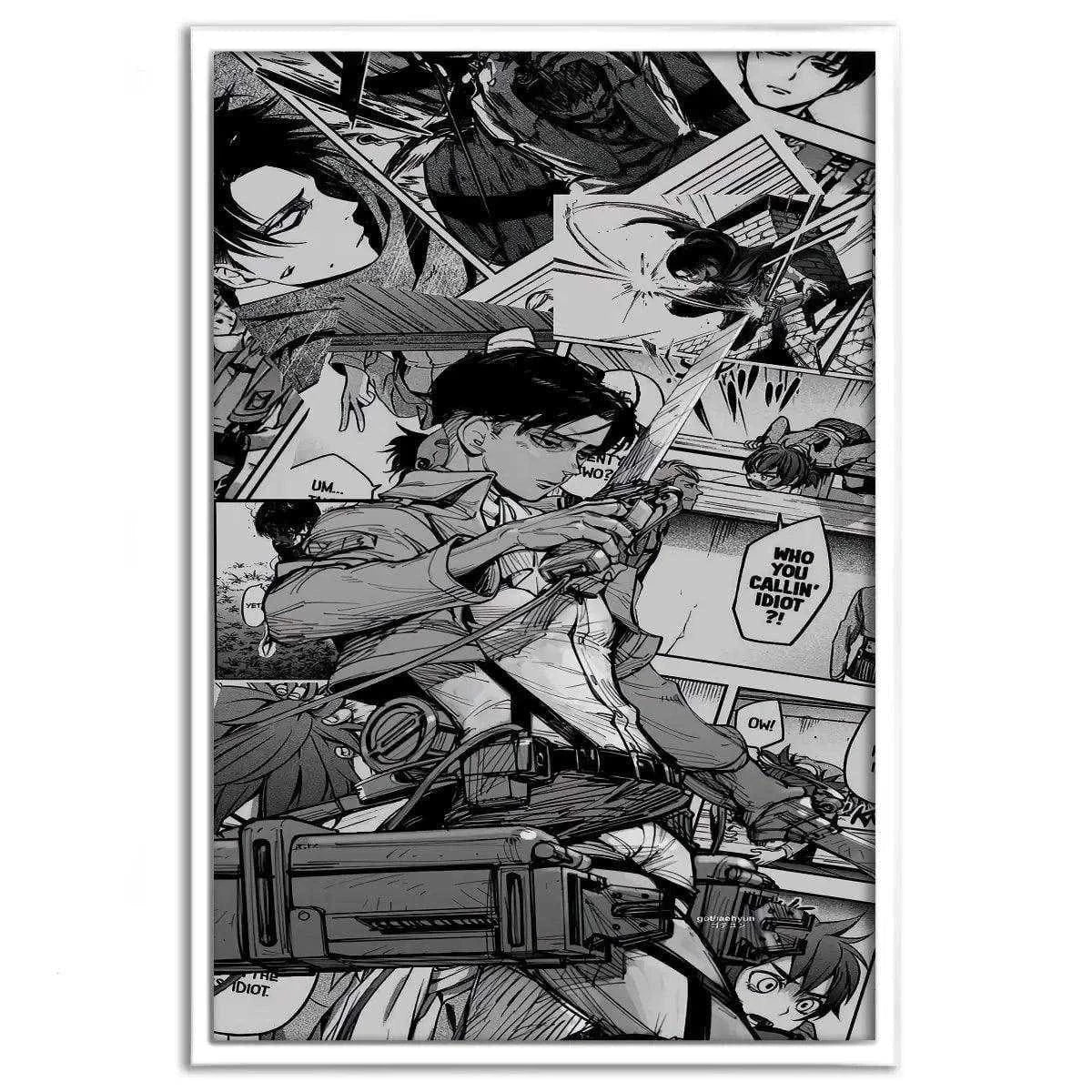 Levi Manga Style - Attack on Titan - Anime Leinwandbild