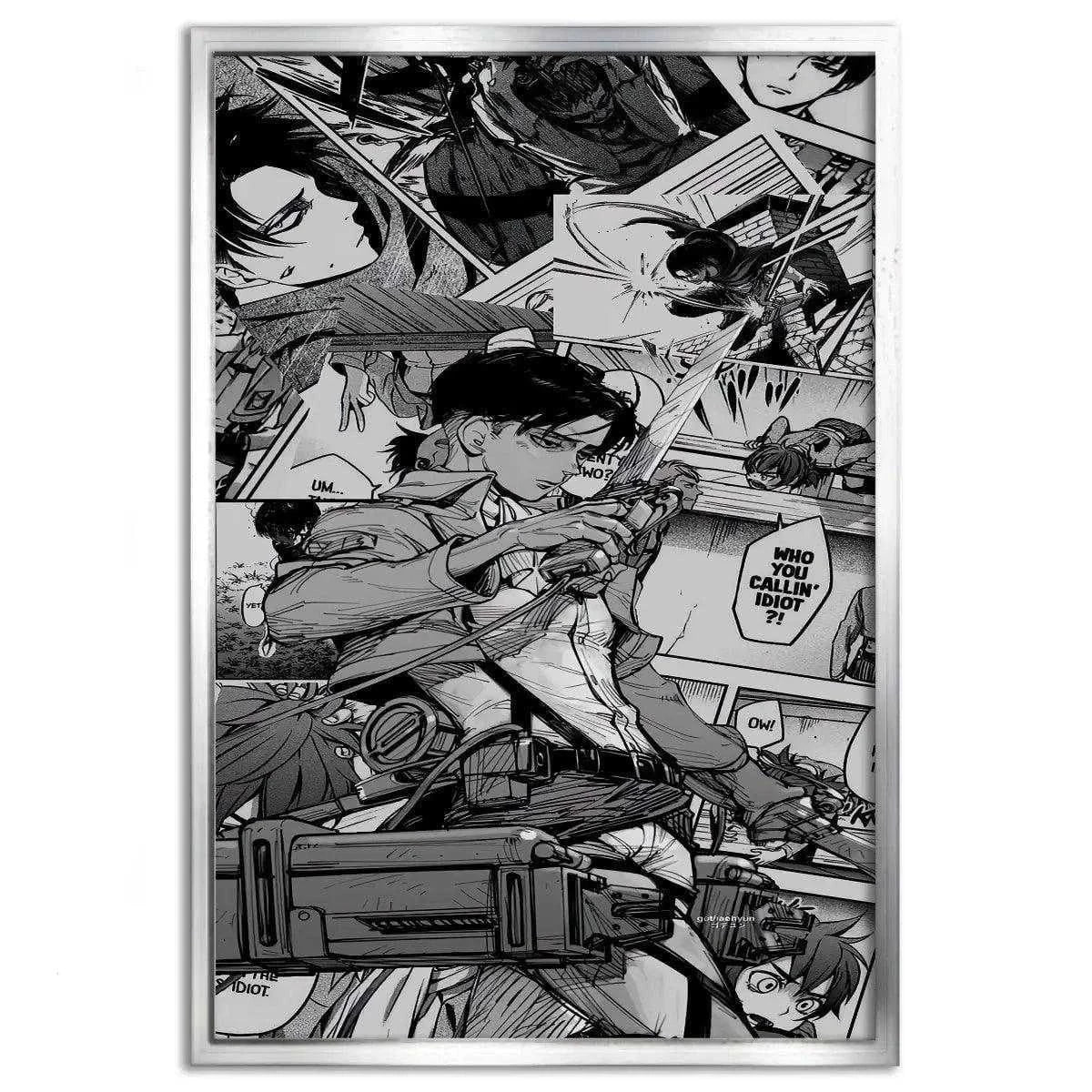 Levi Manga Style - Attack on Titan - Anime Leinwandbild