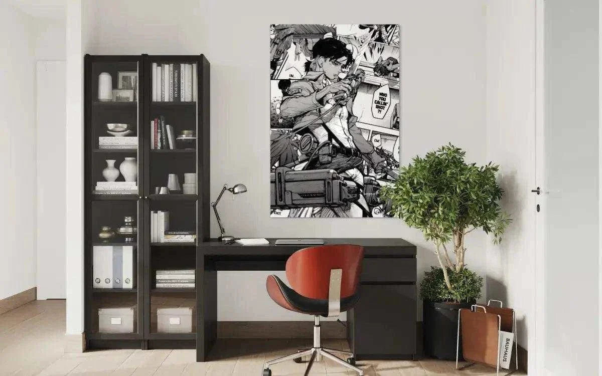 Levi Manga Style - Attack on Titan - Anime Leinwandbild