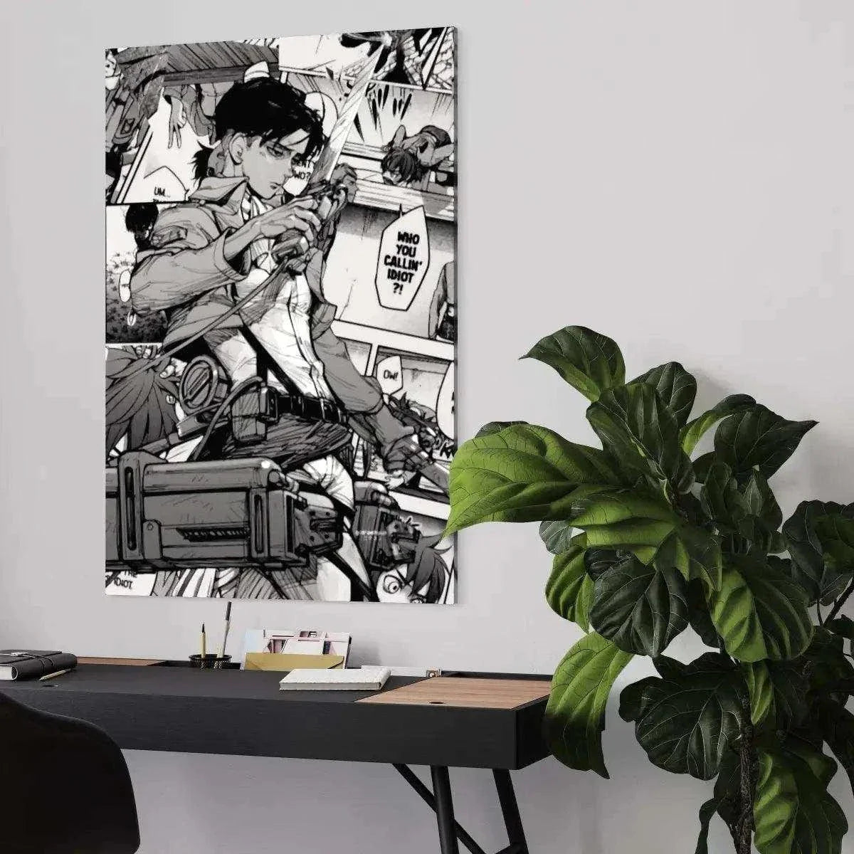 Levi Manga Style - Attack on Titan - Anime Leinwandbild