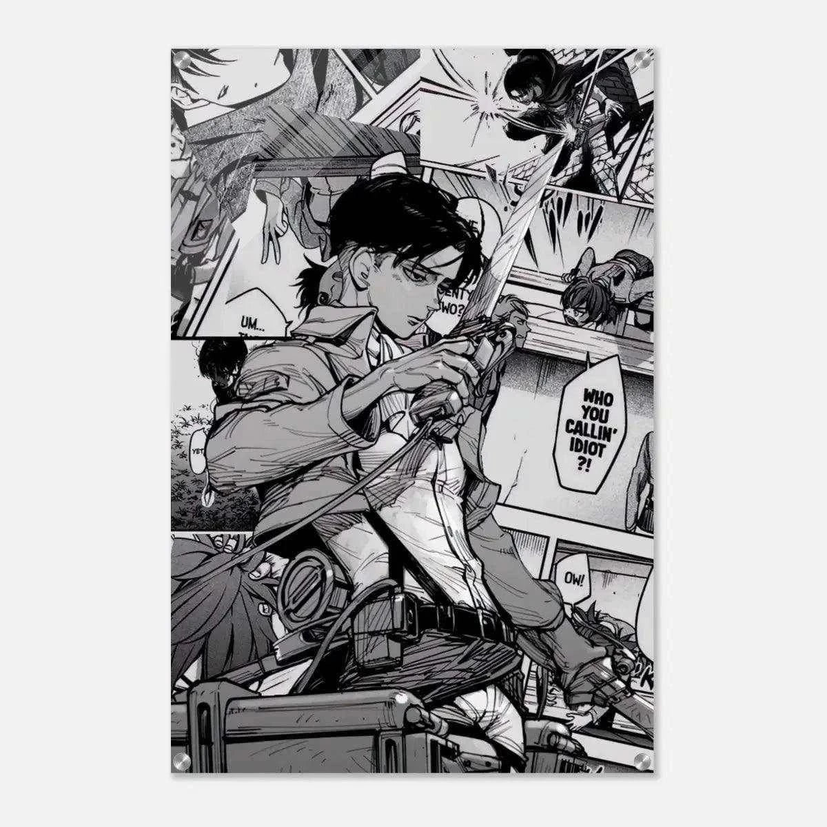 Levi Manga Style - Attack on Titan - Anime Leinwandbild