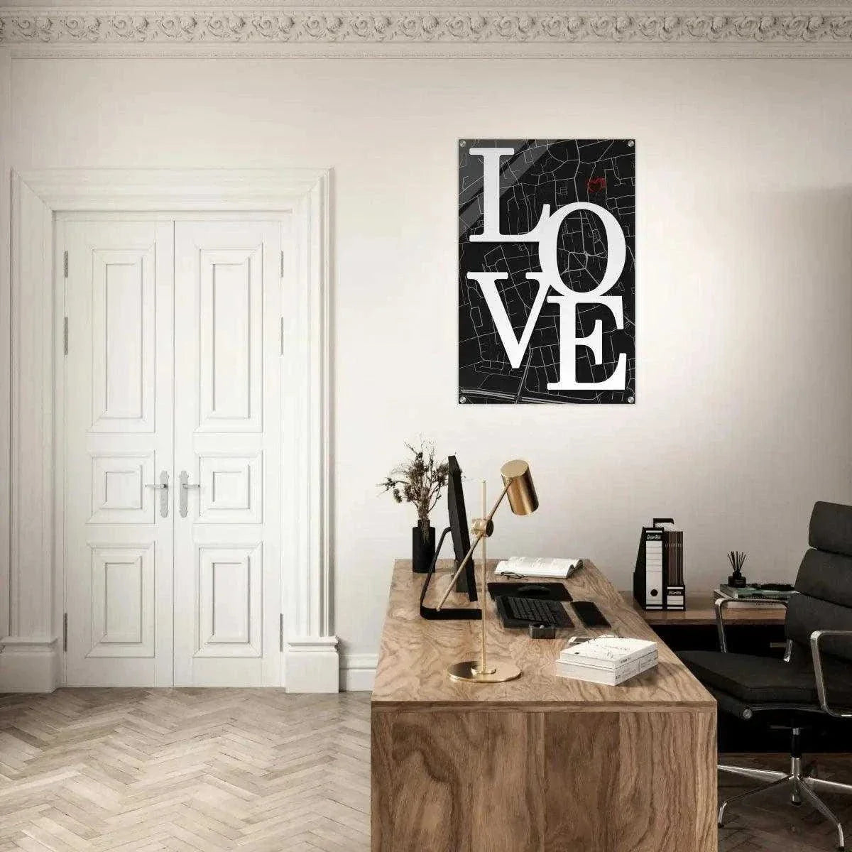 Love Map - Dein gewünschter Standort - Leinwandbild Personalisierbar