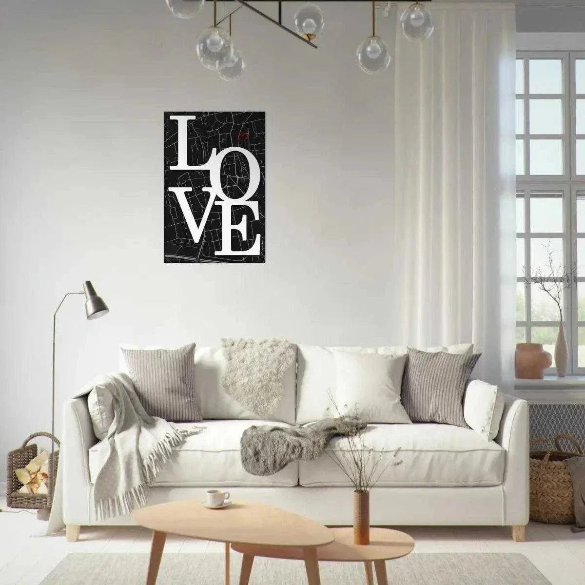 Love Map - Dein gewünschter Standort - Leinwandbild Personalisierbar