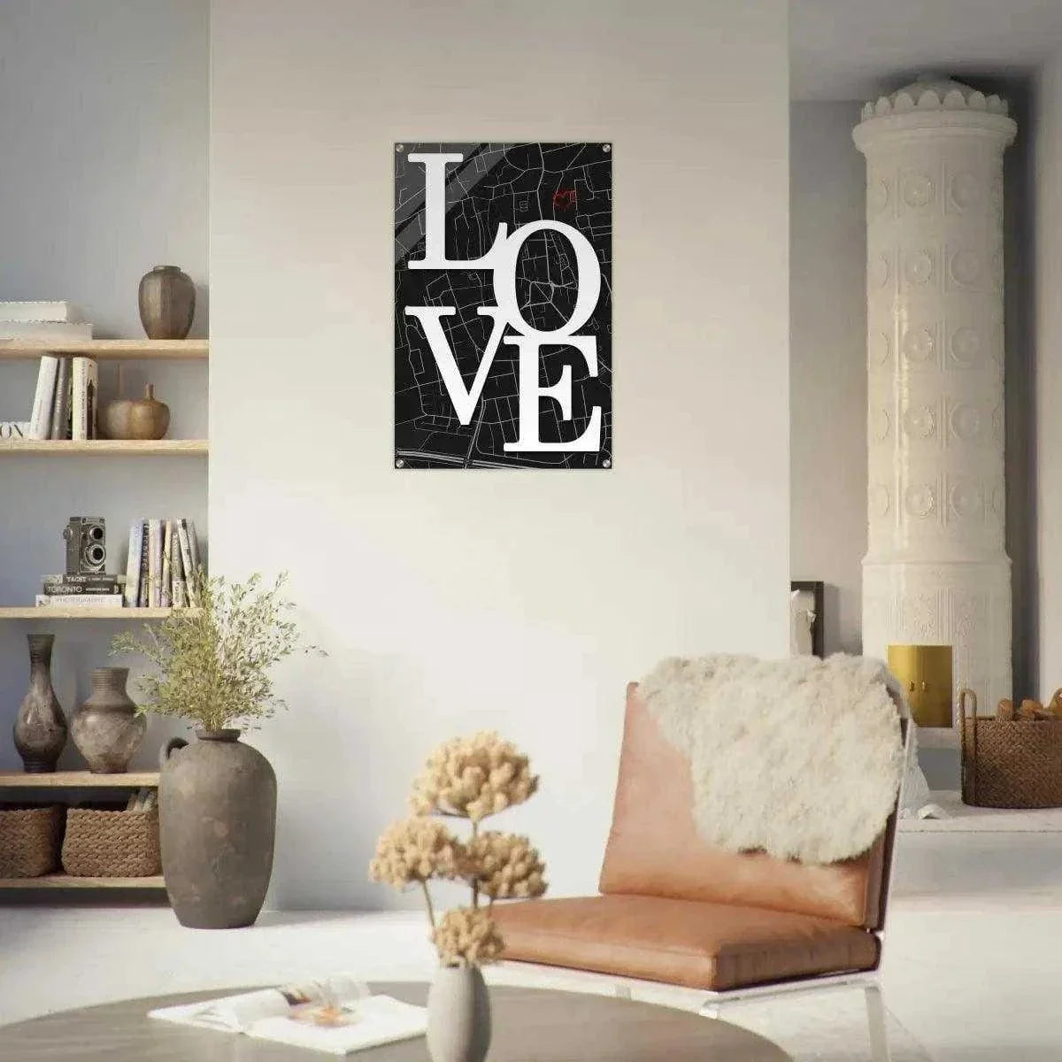 Love Map - Dein gewünschter Standort - Leinwandbild Personalisierbar