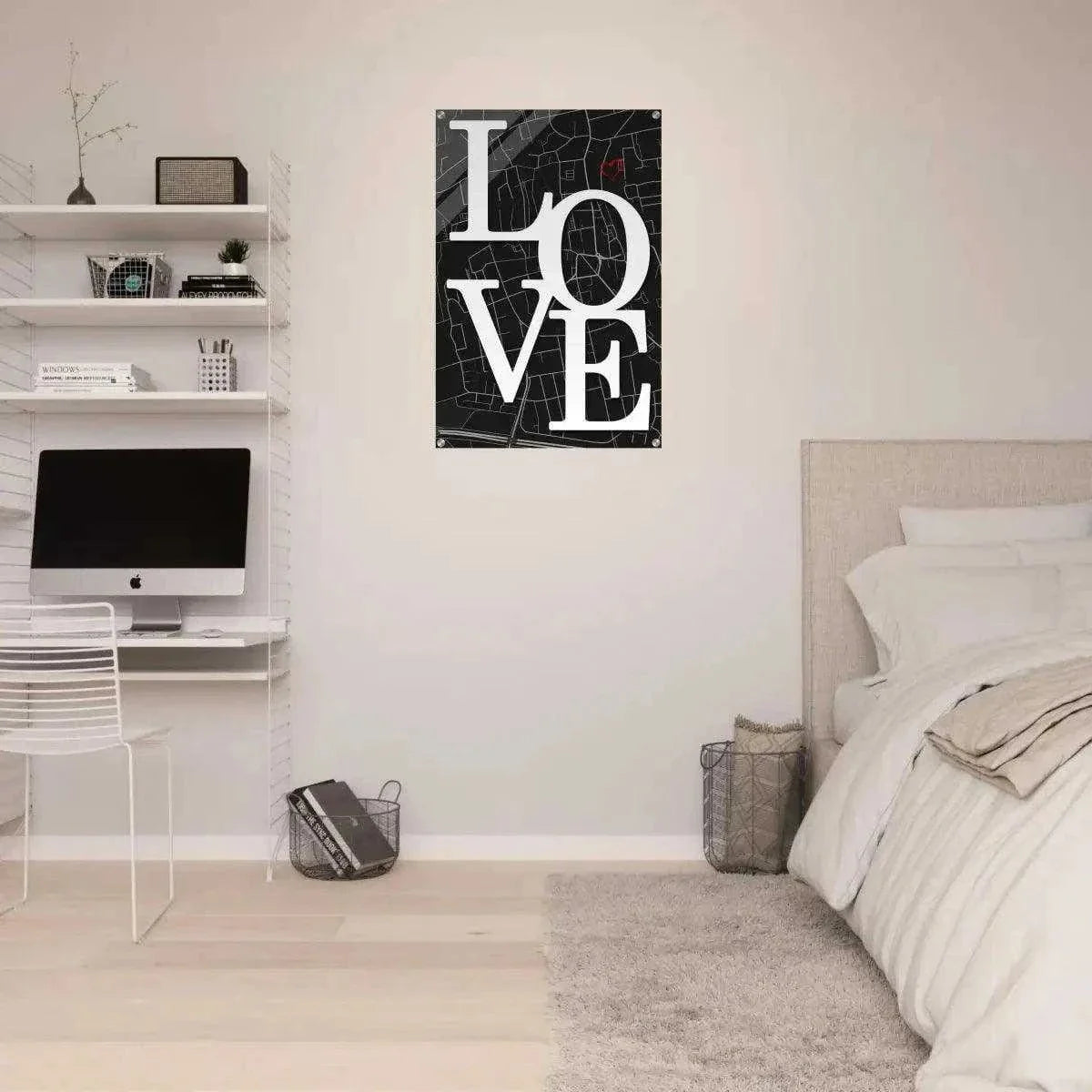 Love Map - Dein gewünschter Standort - Leinwandbild Personalisierbar