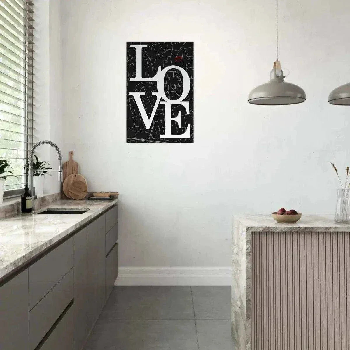 Love Map - Dein gewünschter Standort - Leinwandbild Personalisierbar