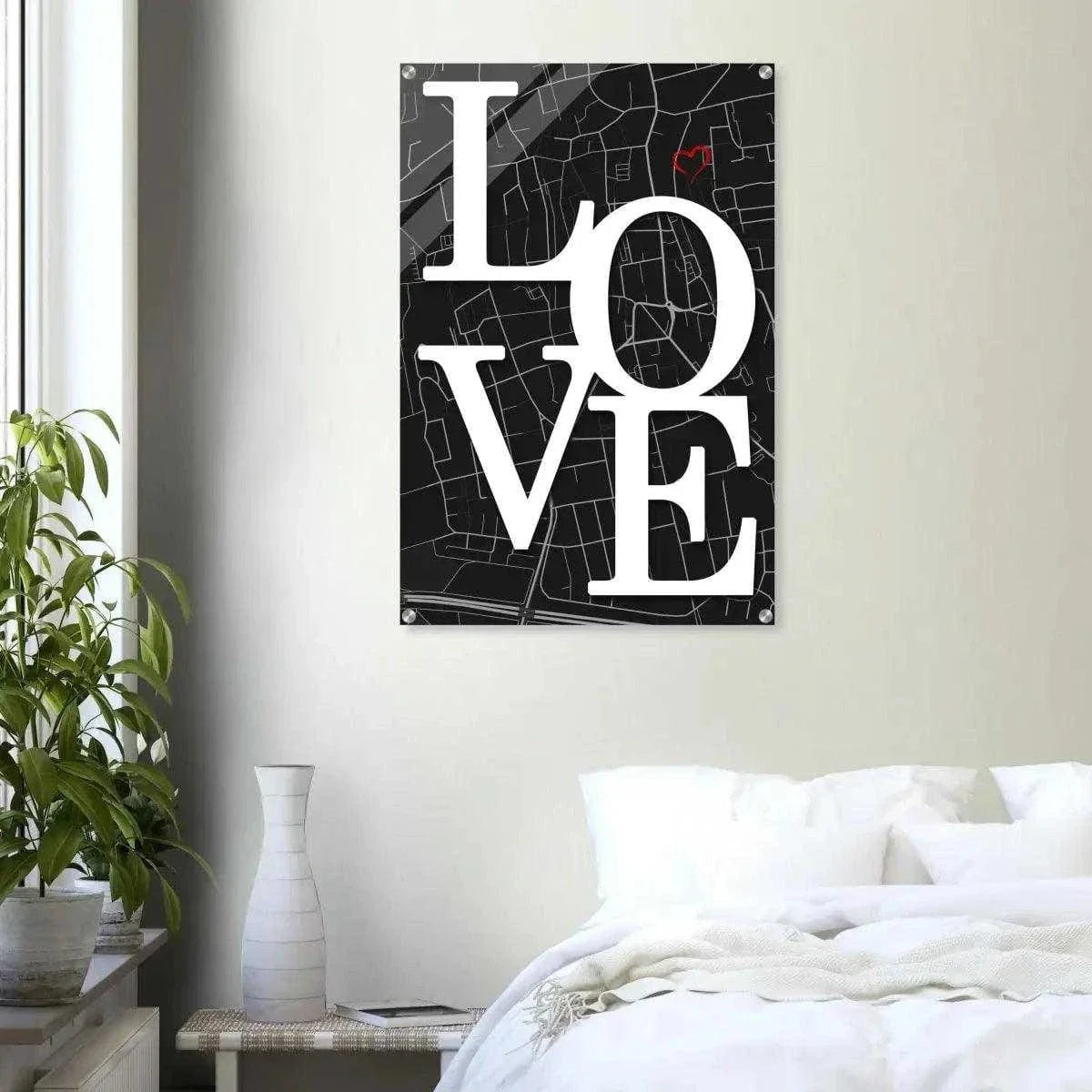 Love Map - Dein gewünschter Standort - Leinwandbild Personalisierbar