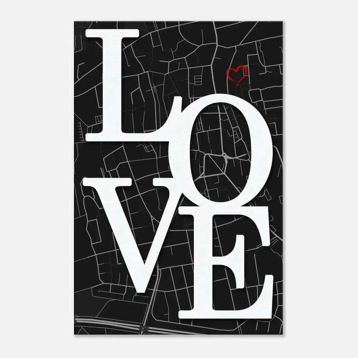 Love Map - Dein gewünschter Standort - Leinwandbild Personalisierbar