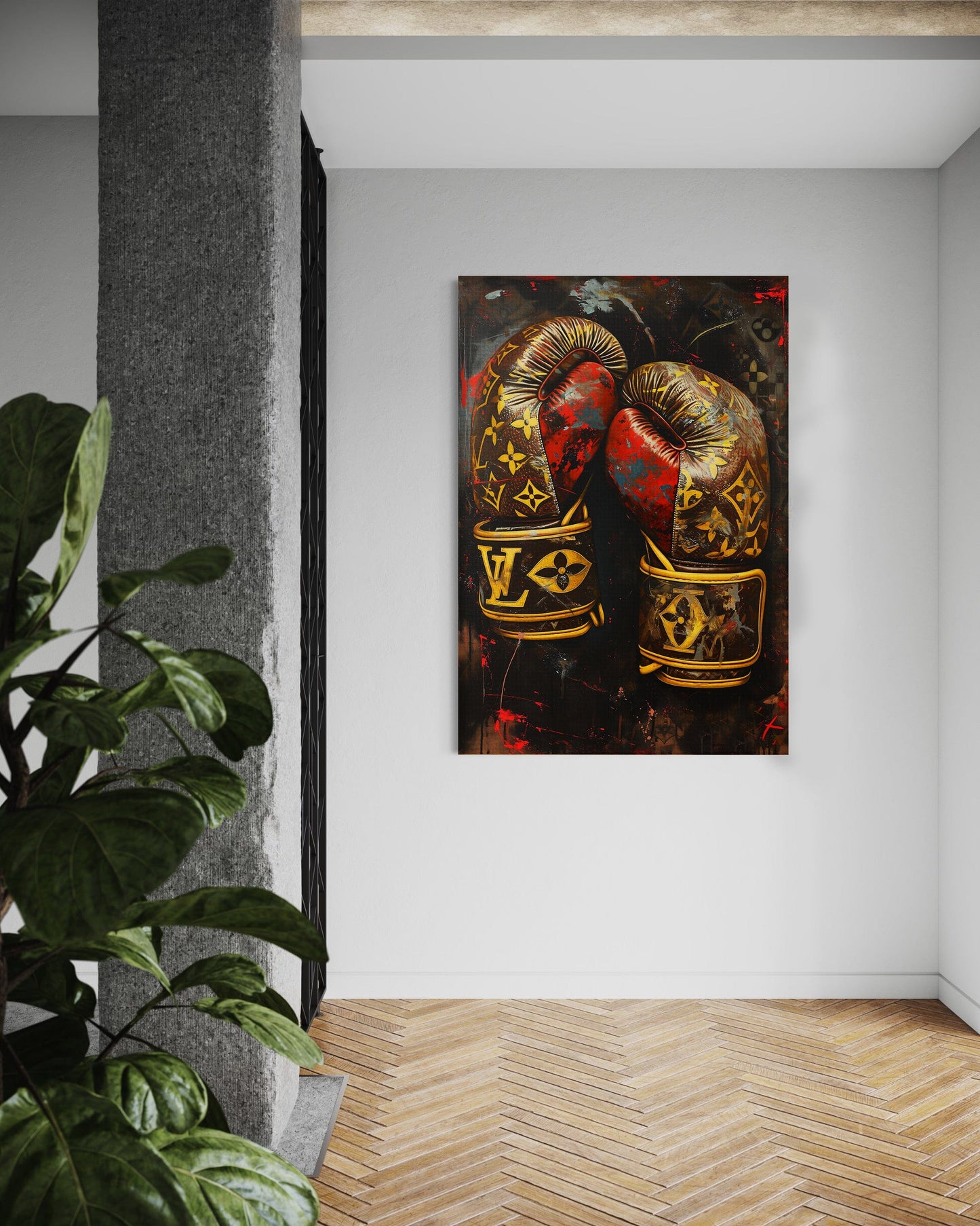 Luxury Boxing Gloves - Leinwandbild Pop Art / Luxuriös
