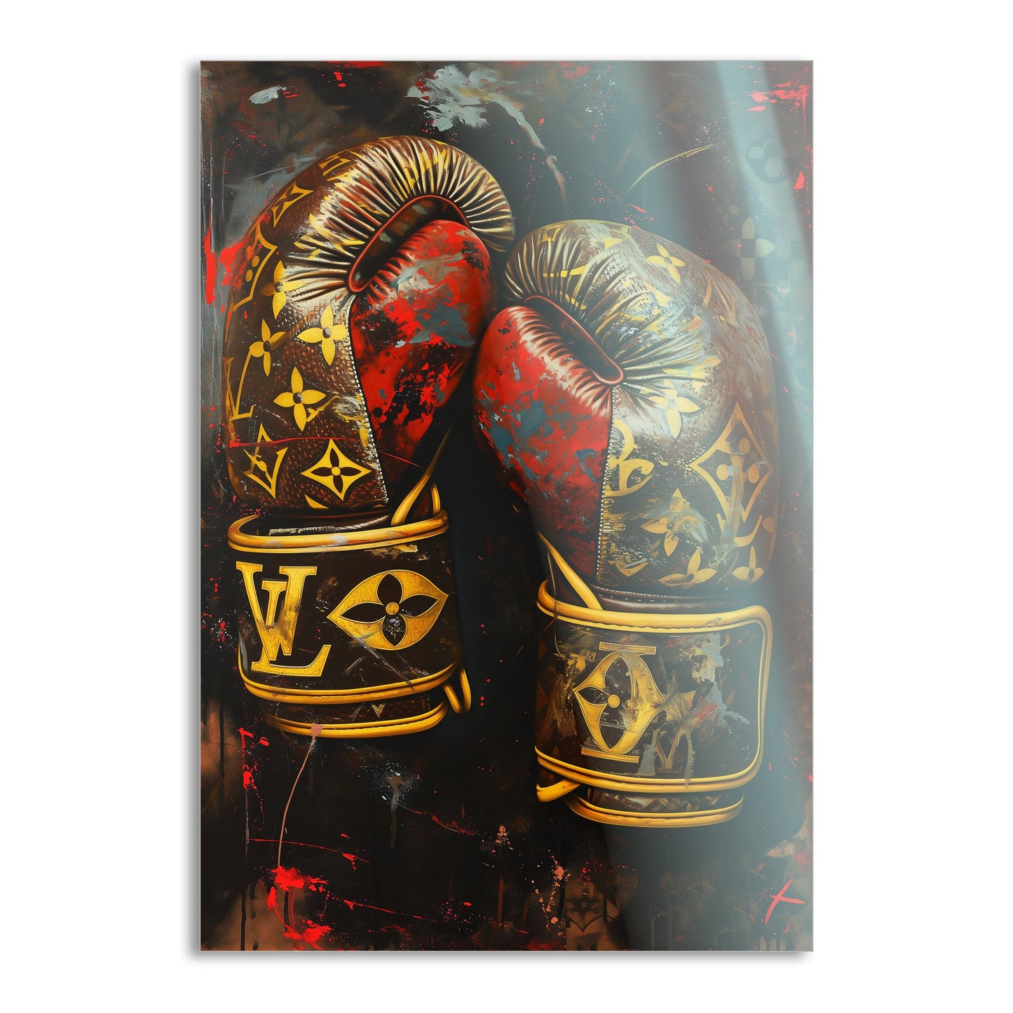 Luxury Boxing Gloves - Leinwandbild Pop Art / Luxuriös