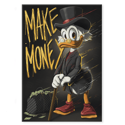 Make Money Dagobert - Leinwandbild Pop Art / Motivation