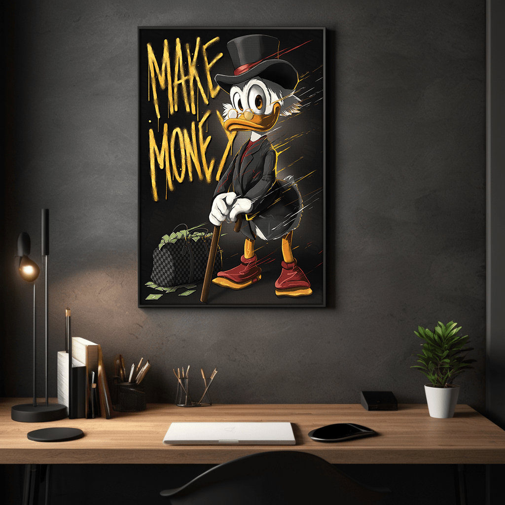 Make Money Dagobert - Leinwandbild Pop Art / Motivation