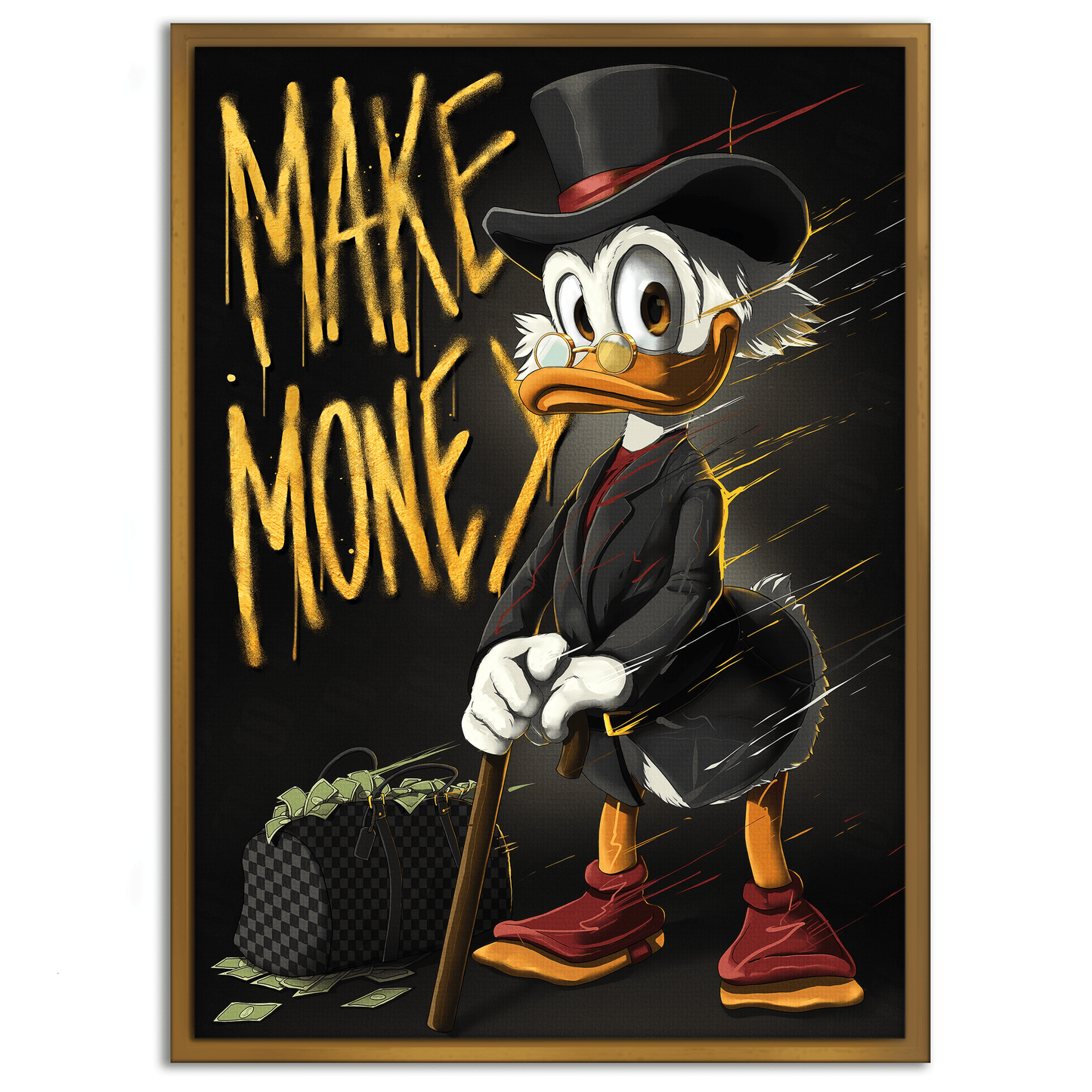 Make Money Dagobert - Leinwandbild Pop Art / Motivation